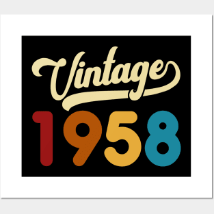 1958 Vintage Gift 62rd Birthday Retro Style Posters and Art